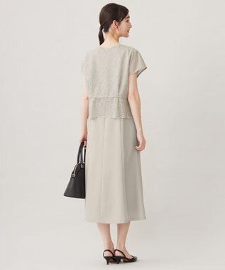 自由区 【カタログ掲載・洗える】レースブラウスコンビ ワンピース サンドベージュ