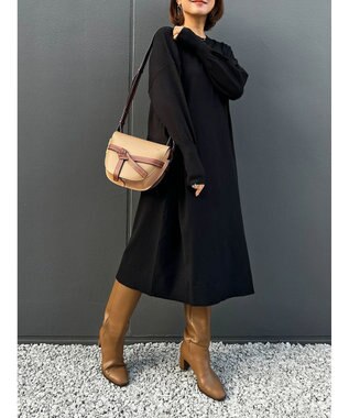 Green Parks オーバーサイズニットワンピース Black