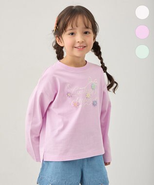 ANY KIDS 【綿100%】ロゴプリント 長袖Tシャツ