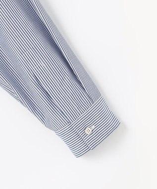 J.PRESS LADIES COTTON TEX ブラウス ネイビーストライプ系