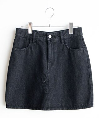 WEGO デニム台形ミニスカート ブラック