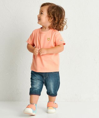 MIKI HOUSE HOT BISCUITS 【70-120cm】【Everyday Series】ワンポイント 半袖Tシャツ オレンジ