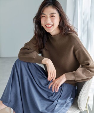 ANY 【洗濯機可能/8色展開】ソフトタッチポリエステルニット モカ