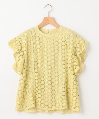 組曲 【洗える】フラワーレース ブラウス イエロー系