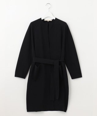 自由区 【XSサイズ～/洗える/セット着用可】ドライコットンハイゲージ ニットライトアウター ネイビー系