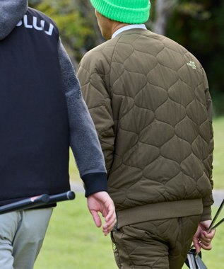 PW CIRCULUS 【3層レイヤー構造ボンディング×中綿キルティング】【MEN】中綿プルオーバー ゴルフ カーキ系