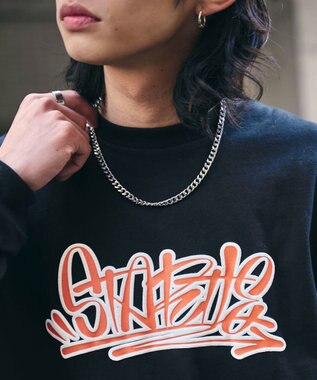 WEGO 【２点SET】アクセ付きグラフィックプリントT（LS） ブラック