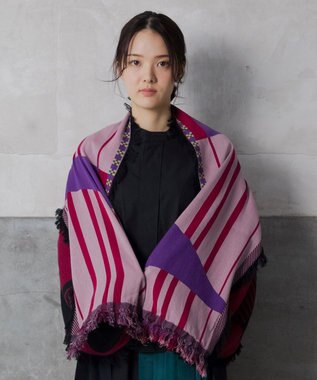 POLS コットン HORIZON  モヒカン ストール ピンク