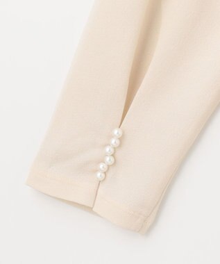 自由区 【洗える】ビンテージパールタートルネック カットソー ベージュ系