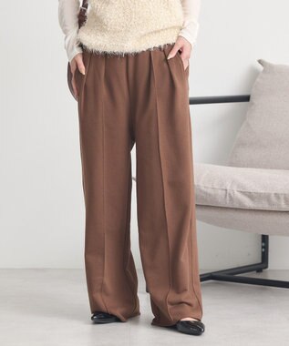 earth music&ecology センターシームタックスウェットパンツ Brown