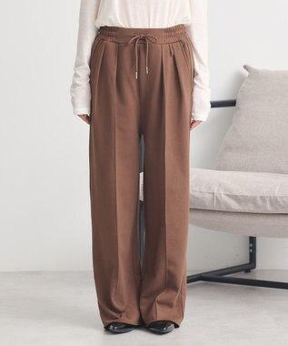 earth music&ecology センターシームタックスウェットパンツ Brown