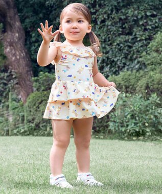 MIKI HOUSE HOT BISCUITS 【ミキハウス】【80-110cm】ミキハウスベア ワンピース水着 黄