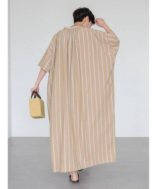 AMERICAN HOLIC イージーケア＋接触冷感丈違い強撚ワッシャーワンピース Stripe Beige