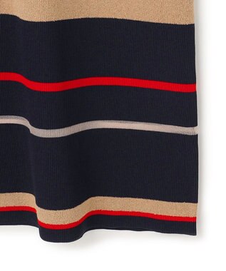 ICB 【洗える】 マルチボーダーワンピース ネイビー系