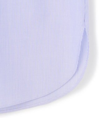 ICB 【洗える】クリーンブロード バンドカラーブラウス ブルーストライプ系