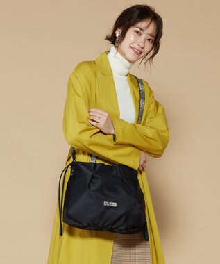 LA BAGAGERIE ドローストリング2WAYトート Sサイズ ブラック×パイソン