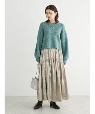 Green Parks ・ＥＬＥＮＣＡＲＥ　ＤＵＥ　ミックスシャギーニット Green