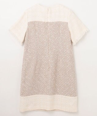 GRACE CONTINENTAL ツイードコンビミニワンピース ベージュ