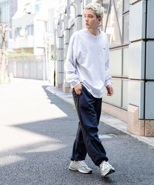 WEGO 【ウエストゴム/手洗い可】ナイロン　トラックパンツ ネイビー