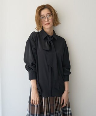 YECCA VECCA 2wayボウタイシャツ Black