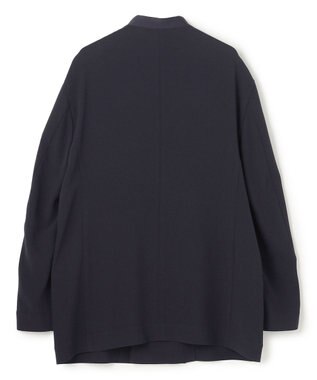 uncrave バックサテンジョーゼット ノーカラージャケット ネイビー