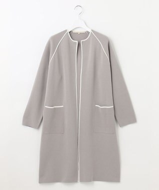 自由区 【XSサイズ～/洗える/セット着用可】ドライコットンハイゲージ ニットライトアウター ベージュ系