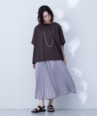 J.PRESS YORK STREET 【WOMEN】ファブリックスリーブ プルオーバー ブラウン系