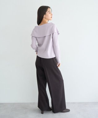 YECCA VECCA 金釦アクセントベルトワイドパンツ Dark Brown