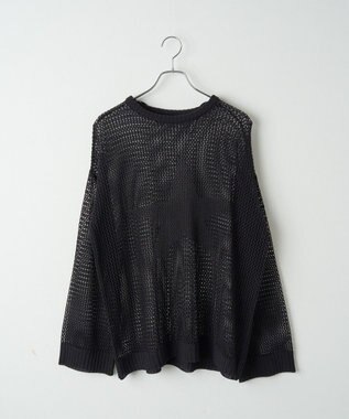 WEGO スターメッシュニットプルオーバー ブラック