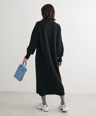 Green Parks 金釦ポロシャツニットワンピース Black