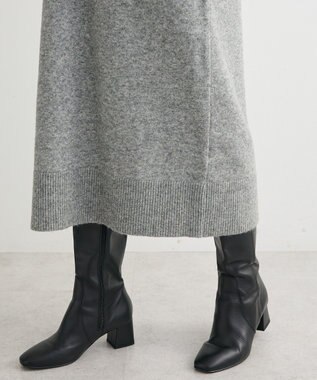 Green Parks 金釦ポロシャツニットワンピース Gray Mixture