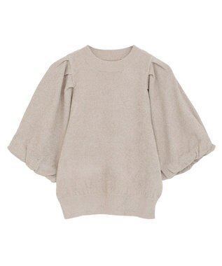 earth music&ecology ラメモールパフスリニットプルオーバー Mocha