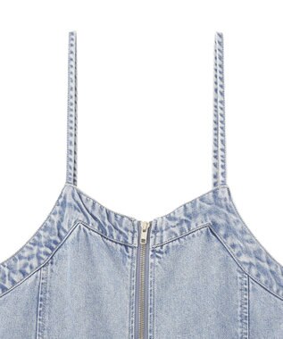 earth music&ecology ダブルジップデニムキャミワンピース Indigo
