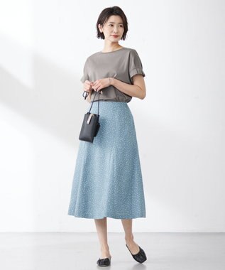 J.PRESS LADIES 【WEB限定カラーあり・接触冷感・UVケア】コンパクトコットンスムース タックスリーブ カットソー ブラウン系