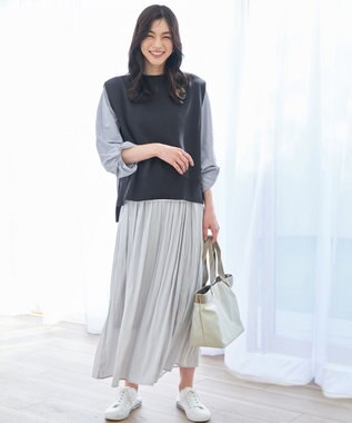 ANY L ニットベスト チャコール