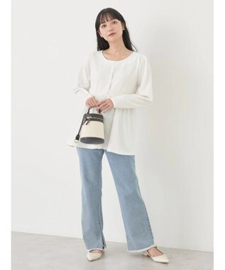 earth music&ecology ペプラムカットプルオーバー Off White