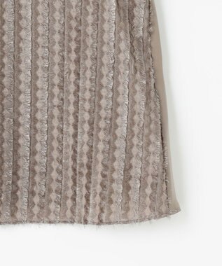 自由区 【セットアップ対応・洗える】フリンジジャガード ブラウス モカ