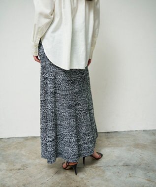 GRACE CONTINENTAL ネップツイードニットスカート ブラック