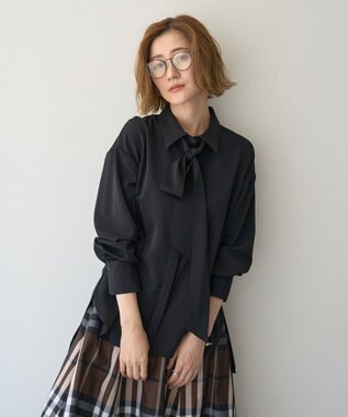 YECCA VECCA 2wayボウタイシャツ Black