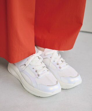 steppi グリッター ランニング シューズ ホワイト