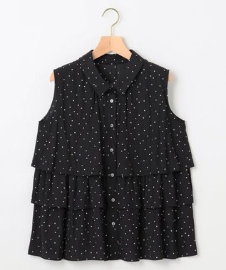 組曲 S 【入江未悠さんコラボ】ギャザーライトデシンティアード ブラウス モノトーンドット系5