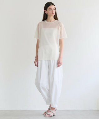 BEIGE， SELEN / リブコンビ シアーTシャツ Ecru