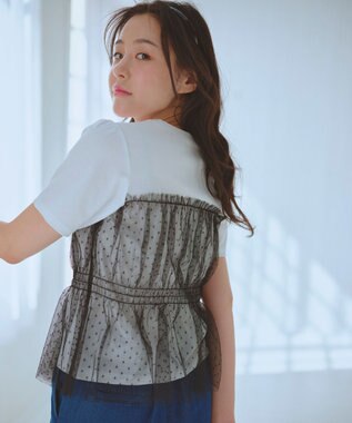 Feroux チュールコンビカットソー ホワイト系