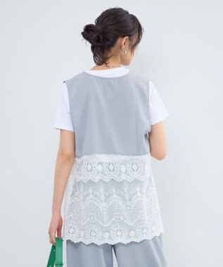 Green Parks レースドッキングＺＩＰベスト Light Gray