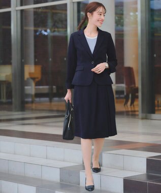 Tiaclasse 【洗える】リボン袖配色ニットトップス サックス×オフホワイト