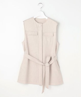 自由区 S 【セットアップ対応】リネンストレッチ ジレ