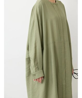 AMERICAN HOLIC 接触冷感バンドカラー切替シャツワンピース Khaki