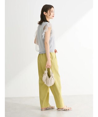 Green Parks ・swing by チュールレイヤーノースリーブニット Gray