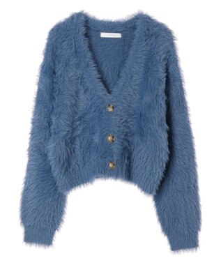 Green Parks ・Ｐｅｔｉｔ　Ｆｌｅｕｒ　シャギーニットカーディガン Blue