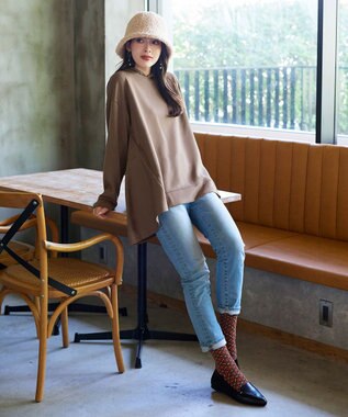 Tiaclasse 【洗える】バックフレアダンボールパーカー キャメル